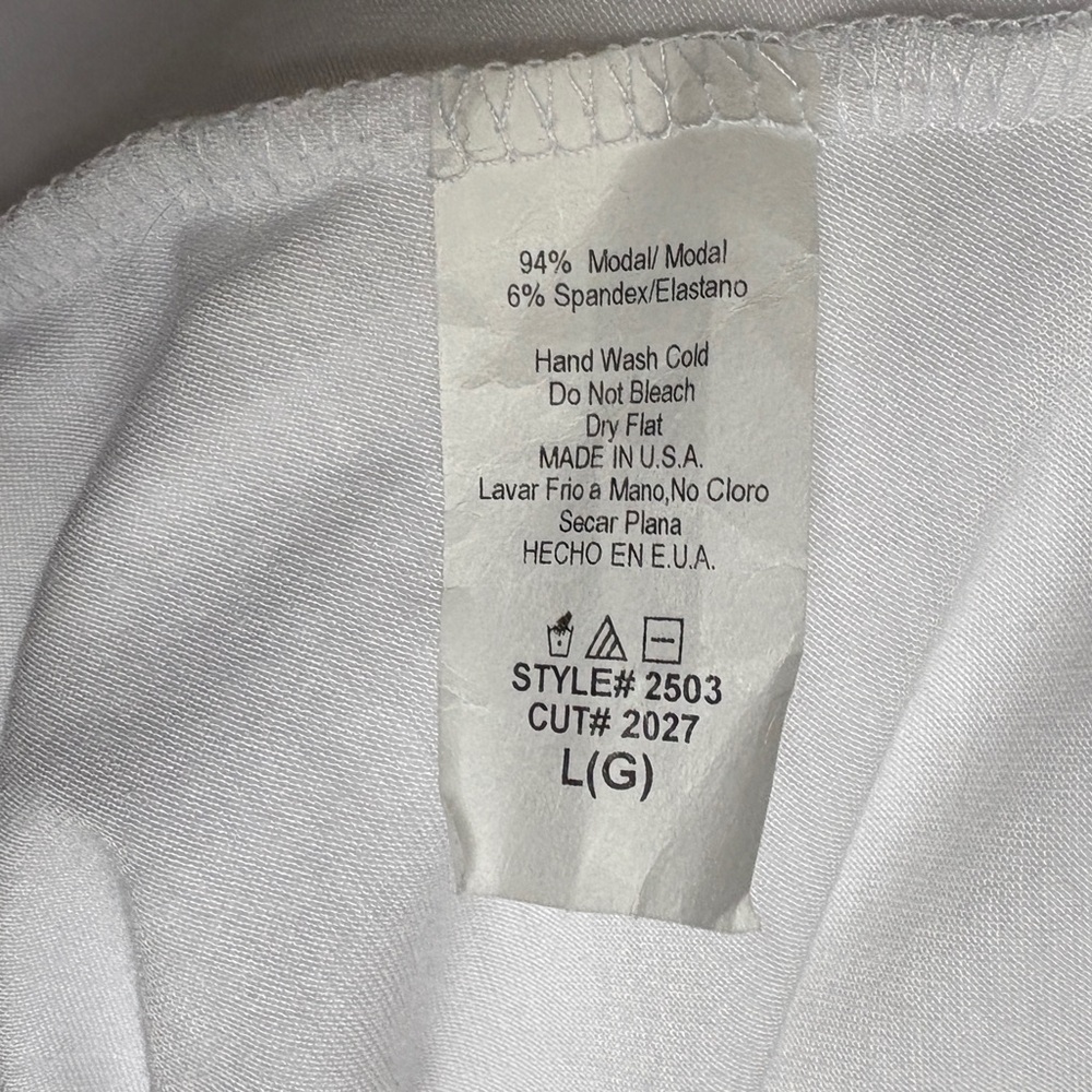 🕊️NATURAL LIFE Dolman 3/4 Sleeve Modal Top in White, Sz L - Picture 5 of 5